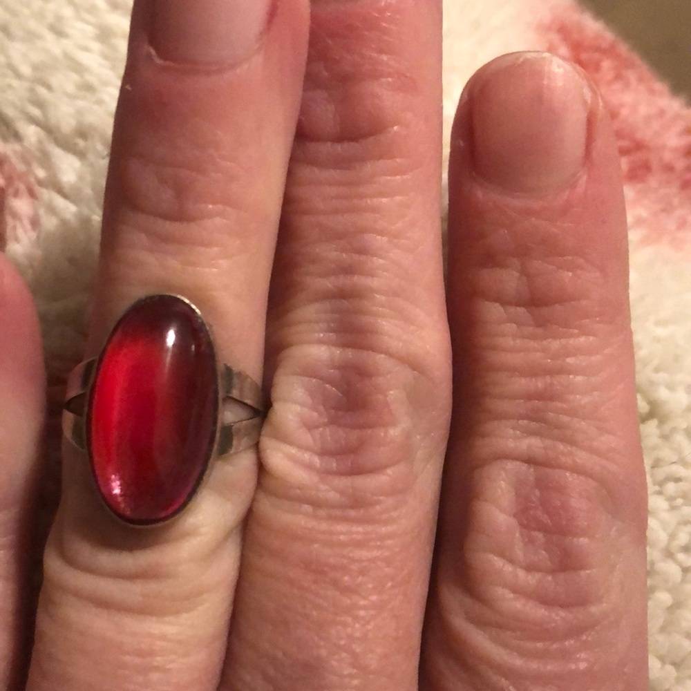Vintage sterling silver With dragons breath stone